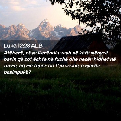 Picture 02 - Luka 12:28 ALB - Atëherë, nëse Perëndia vesh në këtë - Bible Verse Picture
