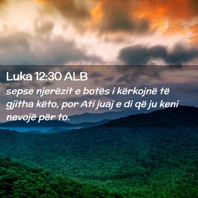 Picture 02 - Luka 12:30 ALB - sepse njerëzit e botës i kërkojnë të gjitha - Bible Verse Picture
