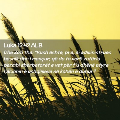 Picture 02 - Luka 12:42 ALB - Dhe Zoti tha: “Kush është, pra, ai - Bible Verse Picture