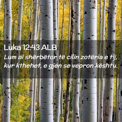 Picture 02 - Luka 12:43 ALB - Lum ai shërbëtor të cilin zotëria e tij, kur - Bible Verse Picture