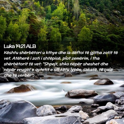 Picture 02 - Luka 14:21 ALB - Kështu shërbëtori u kthye dhe ia dëftoi të - Bible Verse Picture