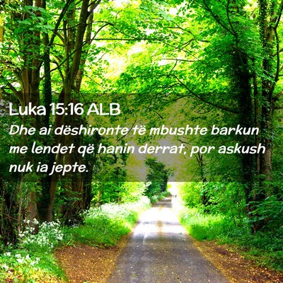 Picture 02 - Luka 15:16 ALB - Dhe ai dëshironte të mbushte barkun me lendet - Bible Verse Picture