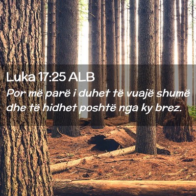 Picture 02 - Luka 17:25 ALB - Por më parë i duhet të vuajë shumë dhe të - Bible Verse Picture