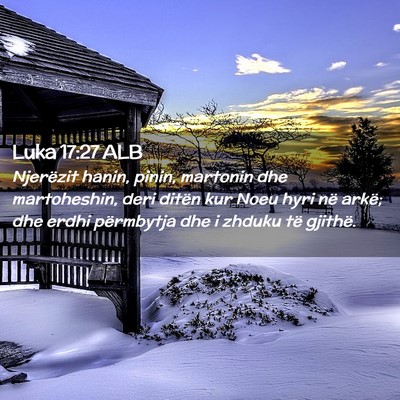 Picture 02 - Luka 17:27 ALB - Njerëzit hanin, pinin, martonin dhe martoheshin, - Bible Verse Picture