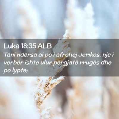 Picture 02 - Luka 18:35 ALB - Tani ndërsa ai po i afrohej Jerikos, një i - Bible Verse Picture