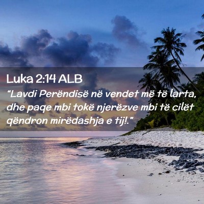 Picture 02 - Luka 2:14 ALB - “Lavdi Perëndisë në vendet më të larta, - Bible Verse Picture