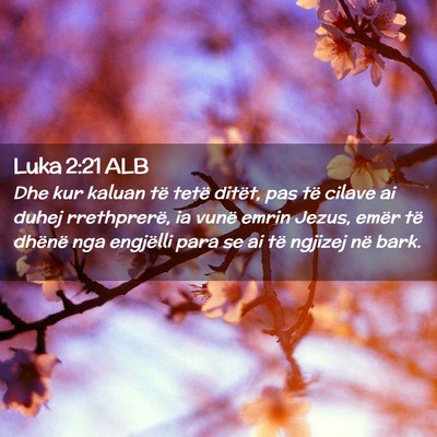 Picture 02 - Luka 2:21 ALB - Dhe kur kaluan të tetë ditët, pas të cilave - Bible Verse Picture