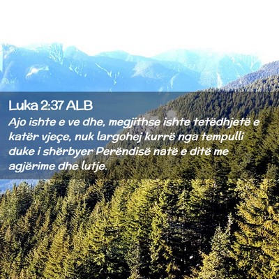 Picture 02 - Luka 2:37 ALB - Ajo ishte e ve dhe, megjithse ishte tetëdhjetë - Bible Verse Picture