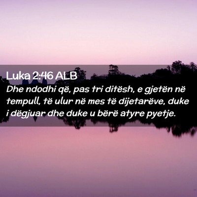 Picture 02 - Luka 2:46 ALB - Dhe ndodhi që, pas tri ditësh, e gjetën në - Bible Verse Picture