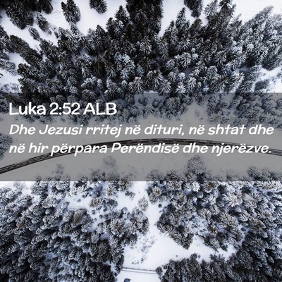 Picture 02 - Luka 2:52 ALB - Dhe Jezusi rritej në dituri, në shtat dhe në - Bible Verse Picture
