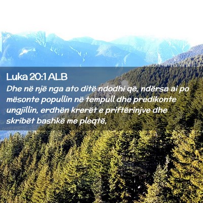 Picture 02 - Luka 20:1 ALB - Dhe në një nga ato ditë ndodhi që, ndërsa ai - Bible Verse Picture