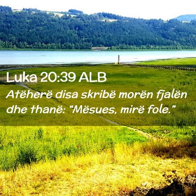 Picture 02 - Luka 20:39 ALB - Atëherë disa skribë morën fjalën dhe thanë: - Bible Verse Picture