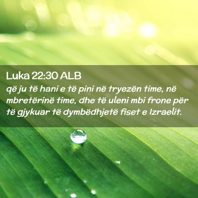 Picture 02 - Luka 22:30 ALB - që ju të hani e të pini në tryezën time, në - Bible Verse Picture