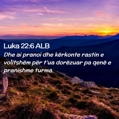 Picture 02 - Luka 22:6 ALB - Dhe ai pranoi dhe kërkonte rastin e volitshëm - Bible Verse Picture