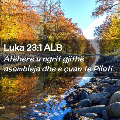 Picture 02 - Luka 23:1 ALB - Atëherë u ngrit gjithë asambleja dhe e çuan - Bible Verse Picture