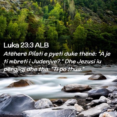 Picture 02 - Luka 23:3 ALB - Atëherë Pilati e pyeti duke thënë: “A je ti - Bible Verse Picture