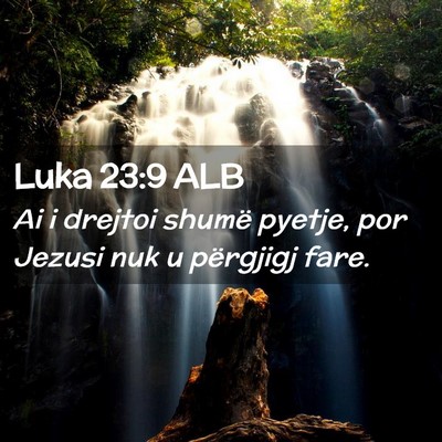 Picture 02 - Luka 23:9 ALB - Ai i drejtoi shumë pyetje, por Jezusi nuk u - Bible Verse Picture