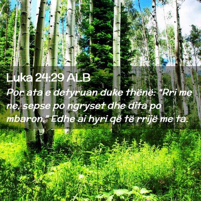 Picture 02 - Luka 24:29 ALB - Por ata e detyruan duke thënë: “Rri me ne, - Bible Verse Picture