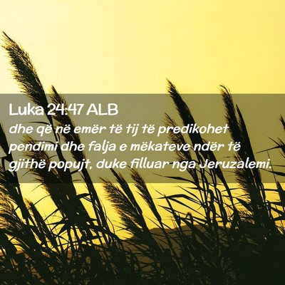 Picture 02 - Luka 24:47 ALB - dhe që në emër të tij të predikohet pendimi - Bible Verse Picture