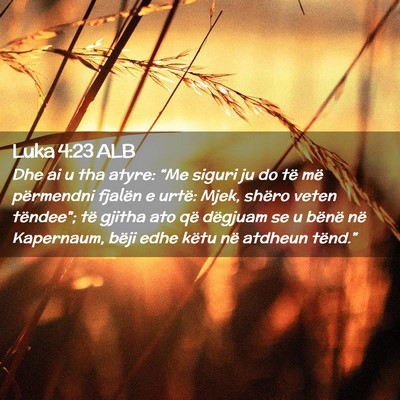Picture 02 - Luka 4:23 ALB - Dhe ai u tha atyre: “Me siguri ju do të më - Bible Verse Picture