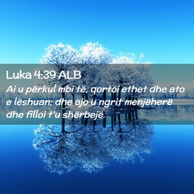 Picture 02 - Luka 4:39 ALB - Ai u përkul mbi të, qortoi ethet dhe ato e - Bible Verse Picture