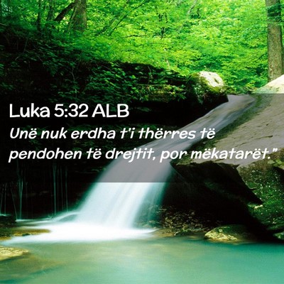 Picture 02 - Luka 5:32 ALB - Unë nuk erdha t’i thërres të pendohen të - Bible Verse Picture