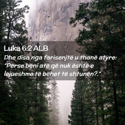 Picture 02 - Luka 6:2 ALB - Dhe disa nga farisenjtë u thanë atyre: - Bible Verse Picture