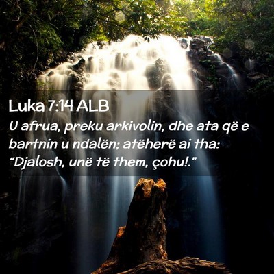 Picture 02 - Luka 7:14 ALB - U afrua, preku arkivolin, dhe ata që e bartnin u - Bible Verse Picture