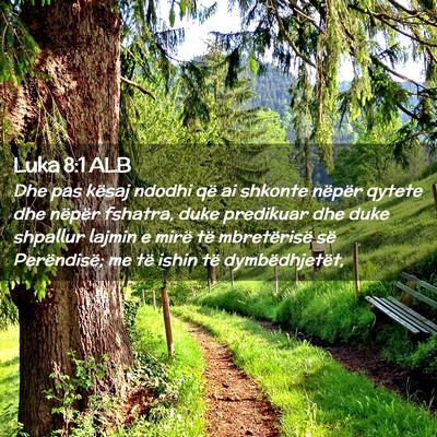 Picture 02 - Luka 8:1 ALB - Dhe pas kësaj ndodhi që ai shkonte nëpër - Bible Verse Picture