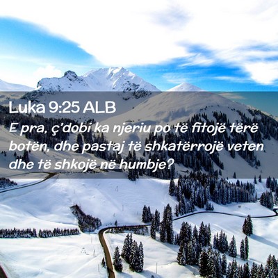 Picture 02 - Luka 9:25 ALB - E pra, ç’dobi ka njeriu po të fitojë tërë - Bible Verse Picture