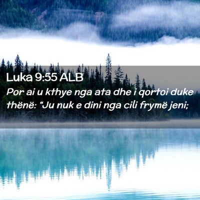 Picture 02 - Luka 9:55 ALB - Por ai u kthye nga ata dhe i qortoi duke thënë: - Bible Verse Picture