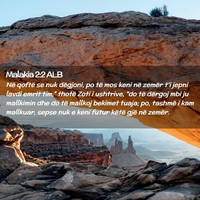 Picture 02 - Malakia 2:2 ALB - Në qoftë se nuk dëgjoni, po të mos keni në - Bible Verse Picture