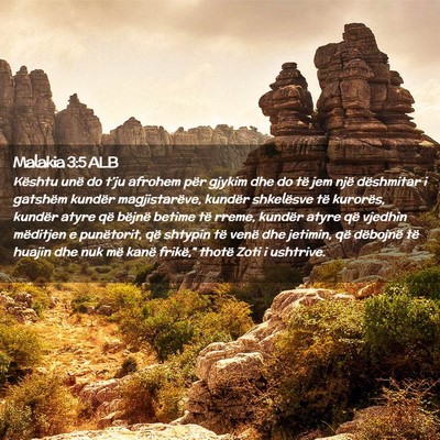 Picture 02 - Malakia 3:5 ALB - Kështu unë do t’ju afrohem për gjykim dhe do - Bible Verse Picture