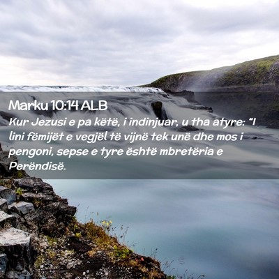 Picture 02 - Marku 10:14 ALB - Kur Jezusi e pa këtë, i indinjuar, u tha atyre: - Bible Verse Picture