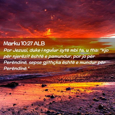 Picture 02 - Marku 10:27 ALB - Por Jezusi, duke i ngulur sytë mbi ta, u tha: - Bible Verse Picture