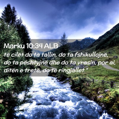 Picture 02 - Marku 10:34 ALB - të cilët do ta tallin, do ta fshikullojnë, do - Bible Verse Picture