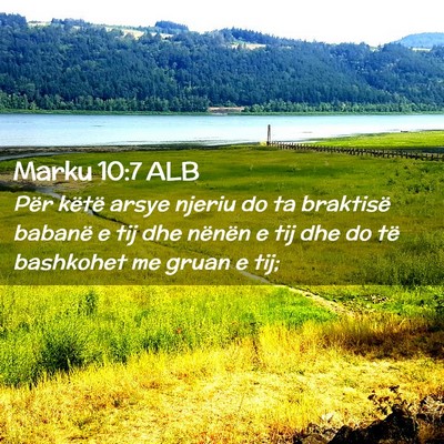 Picture 02 - Marku 10:7 ALB - Për këtë arsye njeriu do ta braktisë babanë - Bible Verse Picture