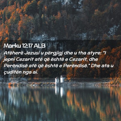 Picture 02 - Marku 12:17 ALB - Atëherë Jezusi u përgjigj dhe u tha atyre: - Bible Verse Picture