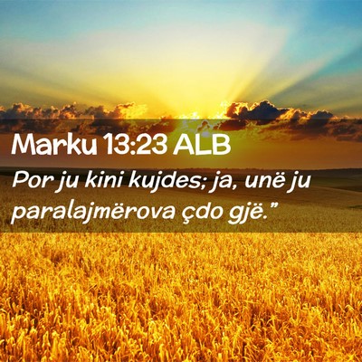 Picture 02 - Marku 13:23 ALB - Por ju kini kujdes; ja, unë ju paralajmërova - Bible Verse Picture