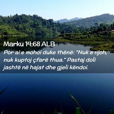 Picture 02 - Marku 14:68 ALB - Por ai e mohoi duke thënë: “Nuk e njoh, nuk - Bible Verse Picture