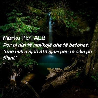 Picture 02 - Marku 14:71 ALB - Por ai nisi të mallkojë dhe të betohet: - Bible Verse Picture