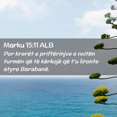 Picture 02 - Marku 15:11 ALB - Por krerët e priftërinjve e nxitën turmën që - Bible Verse Picture