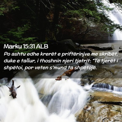 Picture 02 - Marku 15:31 ALB - Po ashtu edhe krerët e priftërinjve me - Bible Verse Picture