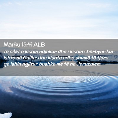 Picture 02 - Marku 15:41 ALB - të cilat e kishin ndjekur dhe i kishin shërbyer - Bible Verse Picture