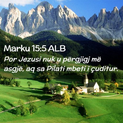 Picture 02 - Marku 15:5 ALB - Por Jezusi nuk u përgjigj më asgjë, aq sa - Bible Verse Picture