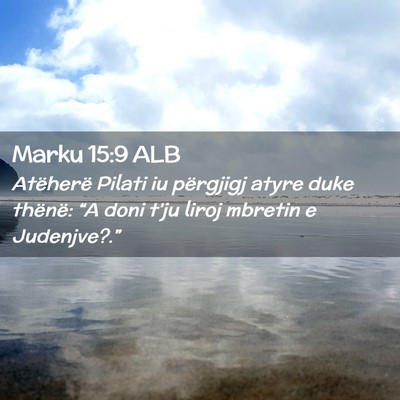 Picture 02 - Marku 15:9 ALB - Atëherë Pilati iu përgjigj atyre duke thënë: - Bible Verse Picture