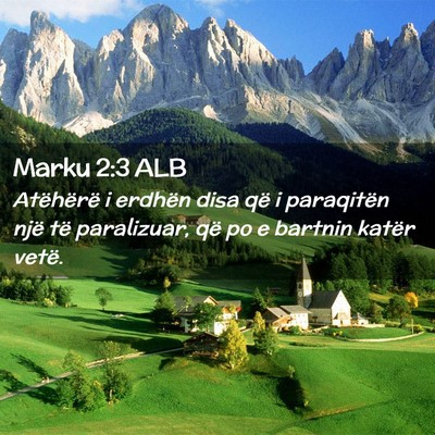 Picture 02 - Marku 2:3 ALB - Atëhërë i erdhën disa që i paraqitën një - Bible Verse Picture