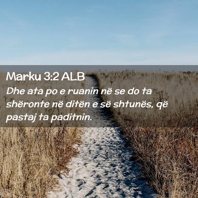 Picture 02 - Marku 3:2 ALB - Dhe ata po e ruanin në se do ta shëronte në - Bible Verse Picture