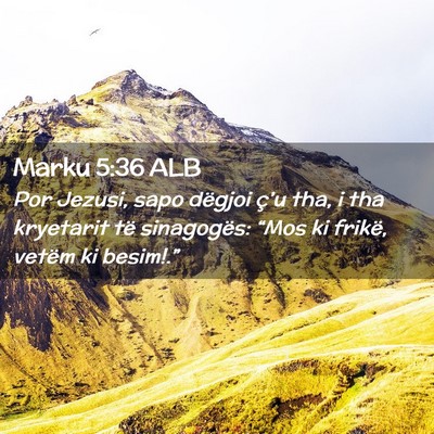 Picture 02 - Marku 5:36 ALB - Por Jezusi, sapo dëgjoi ç’u tha, i tha - Bible Verse Picture