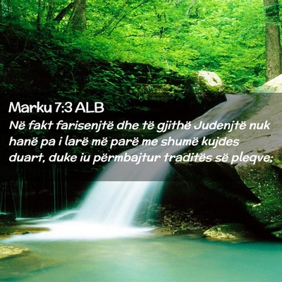 Picture 02 - Marku 7:3 ALB - Në fakt farisenjtë dhe të gjithë Judenjtë - Bible Verse Picture